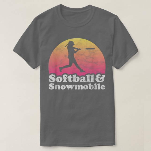 Softball und Snowmobile Frauen oder Mädchen T-Shirt (Design vorne)