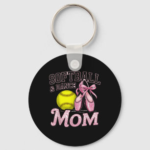 Softball und Tanz Mama Softball tanzen Liebhaber v Schlüsselanhänger