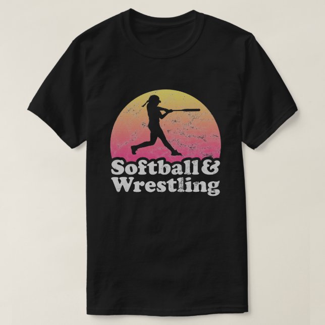 Softball und Wrestling Wrestler T-Shirt (Design vorne)