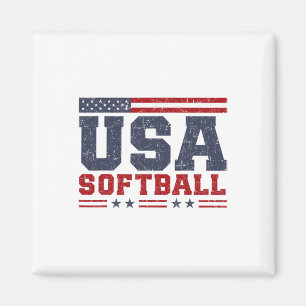 Softball USA-Amerikanische Flagge Frauen Männer Pa Magnet