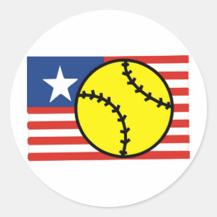 Softball USA Runder Aufkleber