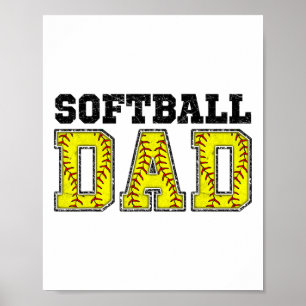 Softball-Vater Alles Gute zum Vatertag Männer Ehef Poster
