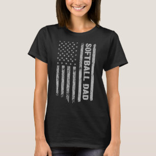 Softball Vater America Us Flag Patriot Vintag T-Shirt