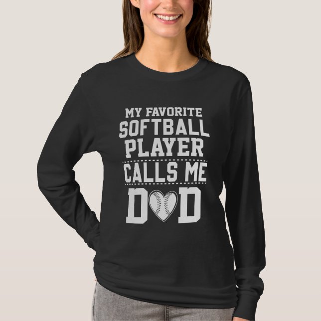 Softball Vater Funny Softball Player Daddy Vater's T-Shirt (Vorderseite)