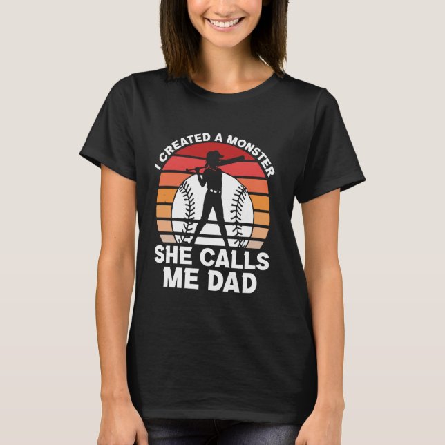Softball Vater Funny Softball Spiel Daddy Father's T-Shirt (Vorderseite)