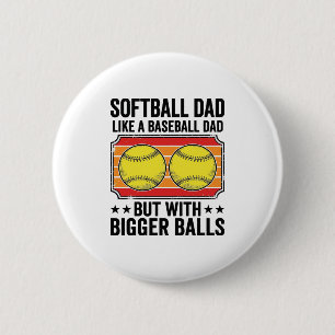 Softball-Vater Größere Bälle Vintage-Gravur-Shirt_ Button