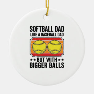 Softball-Vater Größere Bälle Vintage-Gravur-Shirt_ Keramik Ornament
