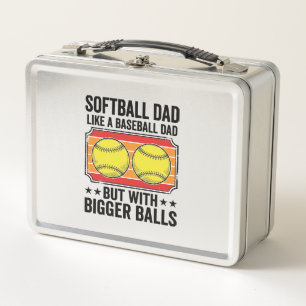 Softball-Vater Größere Bälle Vintage-Gravur-Shirt_ Metall Brotdose