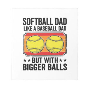 Softball-Vater größere Bälle Vintage-Gravur-Shirt_ Notizblock