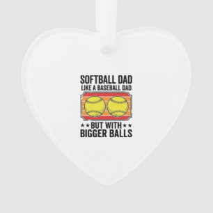 Softball-Vater größere Bälle Vintage-Gravur-Shirt_ Ornament