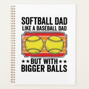 Softball-Vater Größere Bälle Vintage-Gravur-Shirt_ Planer