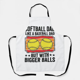 Softball-Vater Größere Bälle Vintage-Gravur-Shirt_ Schürze