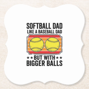 Softball-Vater Größere Bälle Vintage-Gravur-Shirt_ Untersetzer
