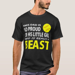 Softball Vater ist stolz auf sein kleines Mädchen, T-Shirt