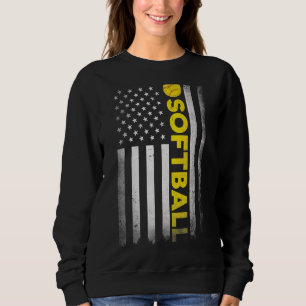 Softball Vater Mama US-amerikanisches Flaggenkleid Sweatshirt