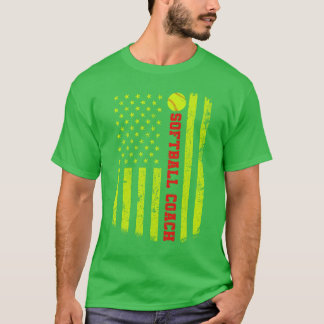 Softball Vater Mama USA US-amerikanisches FlaggenA T-Shirt