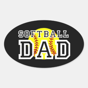 Softball-Vater Ovaler Aufkleber