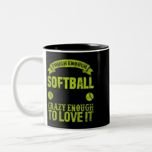Softball Vater Quote Catcher Pitcher Pater Sports  Zweifarbige Tasse (Links)