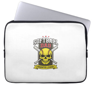Softball-Vater-Tochter-Liga Vintage-Vektor-Design Laptopschutzhülle
