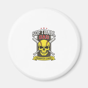 Softball-Vater-Tochter-Liga Vintage-Vektor-Design Magnet