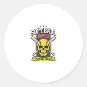 Softball-Vater-Tochter-Liga Vintage-Vektor-Design Runder Aufkleber