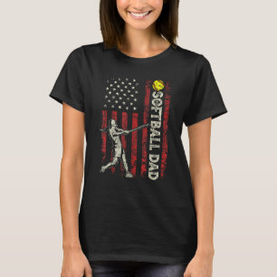 Softball Vater US-Flagge für Vater Männer Patrioti T-Shirt