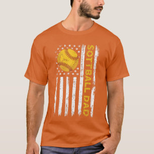Softball-Vater USA Amerikanische Flagge Patriotisc T-Shirt