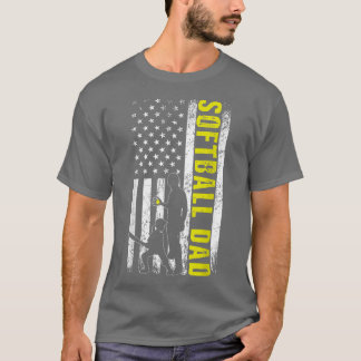 Softball VATER USA Flag Softball Player Vater Vate T-Shirt