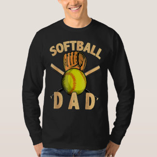 Softball Vater Vintag US-amerikanische Flagge Vate T-Shirt