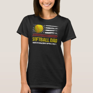 Softball Vater Vintag US-amerikanische Flagge Vate T-Shirt