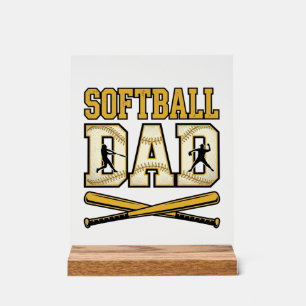 Softball-Vater Vintage-Gravur-Schläger-Grafik_1 Acrylschild