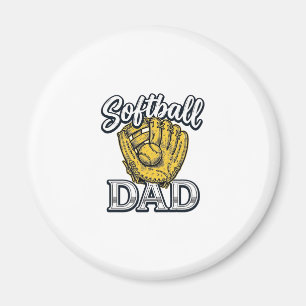 Softball-Vater Vintage-Handschuh-Shirt-Design_1 Magnet
