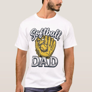 Softball-Vater Vintage-Handschuh-Shirt-Design_1 T-Shirt