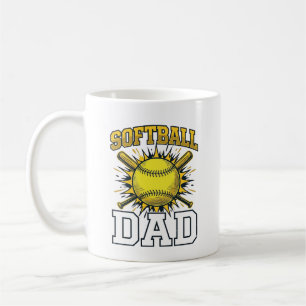 Softball-Vater Vintage-Schriftzug-Shirt-Design_1 Kaffeetasse