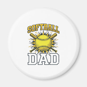 Softball-Vater Vintage-Schriftzug-Shirt-Design_1 Magnet