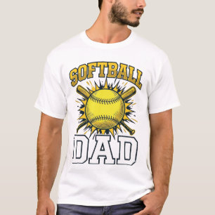 Softball-Vater Vintage-Schriftzug-Shirt-Design_1 T-Shirt