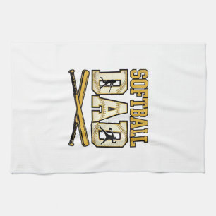 Softball-Vater Vintage-Stich Bat Grafik_1 Geschirrtuch