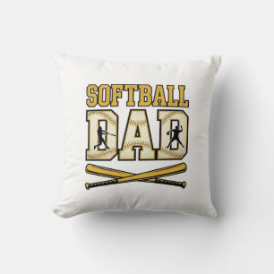 Softball-Vater Vintage-Stich Bat Grafik_1 Kissen