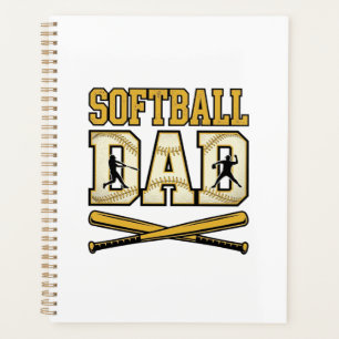 Softball-Vater Vintage-Stich Bat Grafik_1 Planer