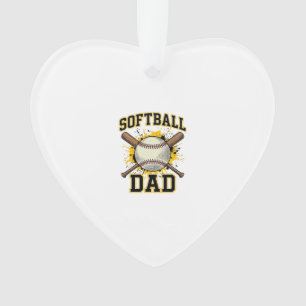 Softball-Vater Vintage-Varsity-gekreuzte-Schläger- Ornament