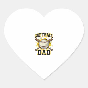 Softball-Vater Vintage-Varsity-Übereinanderliegend Herz-Aufkleber