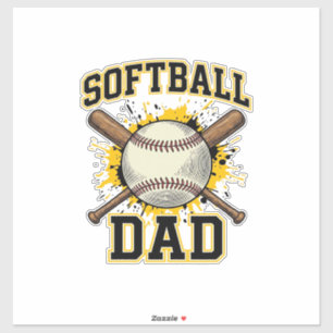 Softball-Vater Vintage-Varsity-Überkreuzte-Schläge Aufkleber