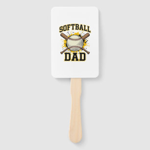Softball-Vater Vintage-Varsity-Überkreuzte-Schläge Fächer