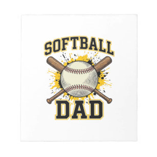 Softball-Vater Vintage-Varsity-Überkreuzte-Schläge Notizblock