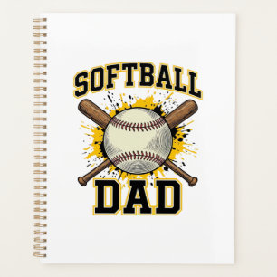 Softball-Vater Vintage-Varsity-Überkreuzte-Schläge Planer