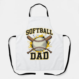 Softball-Vater Vintage-Varsity-überkreuzte-Schläge Schürze