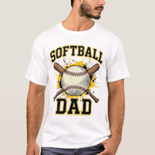 Softball-Vater Vintage-Varsity-überkreuzte-Schläge T-Shirt