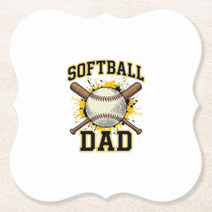 Softball-Vater Vintage-Varsity-Überkreuzte-Schläge Untersetzer