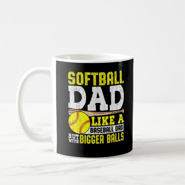 Softball-Vater wie Baseball mit größeren Balls Kaffeetasse (Links)