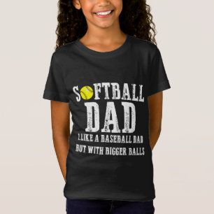 Softball-Vater wie ein Baseball, aber mit größeren T-Shirt
